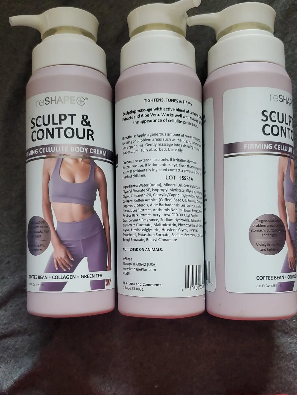 reSHAPE Sculpt & Contour Firming Cellulite Body Cream - 3 Pack